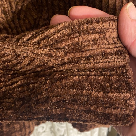 ID Identity Brown Chenille Women's Sweater Cropped Size S NEW - Picture 4 of 5